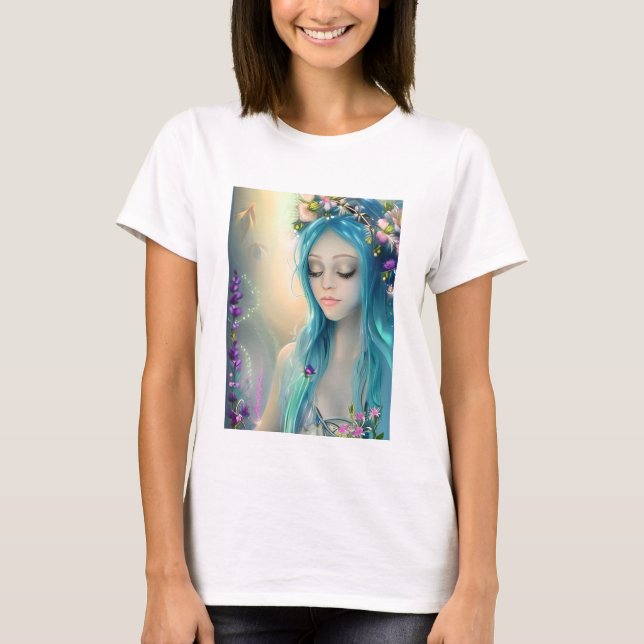 Etheral Fantasy Art | Vacker blå mjölk T Shirt (Framsida)
