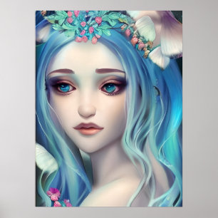 Etheral Fantasy Art   Vacker Fairy Birthday Poster