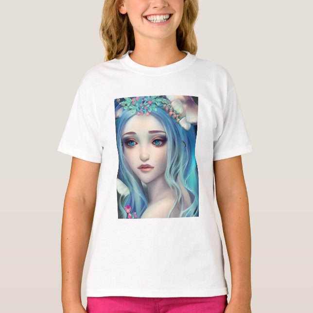 Etheral Fantasy Art | Vacker Fairy Birthday T Shirt (Framsida)