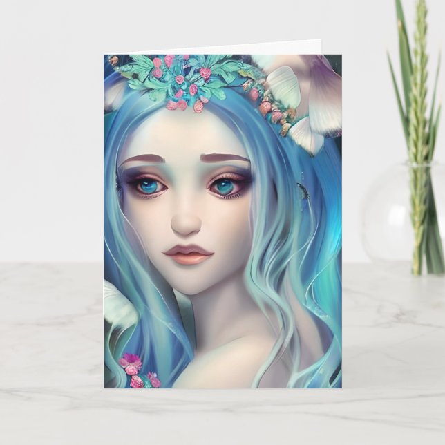 Etheral Fantasy Art | Vacker Fairy Birthday Tack Kort (Framsida)