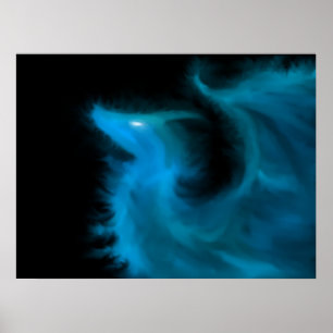 Etheral Flame Dragon Poster