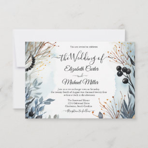 Etheral Flikal Watercolor Serene Foliage Inbjudningar
