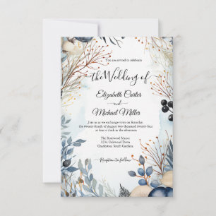 Etheral Flikal Watercolor Serene Foliage Inbjudningar
