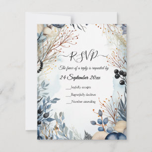 Etheral Flikal Watercolor Serene Foliage OSA Kort