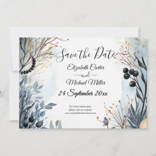 Etheral Flikal Watercolor Serene Foliage Spara Datumet