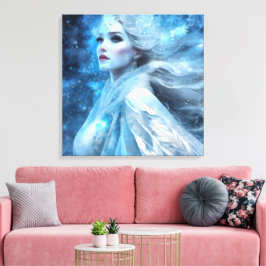 Etheral Frozen Snö Queen Fantasy Art Canvastryck