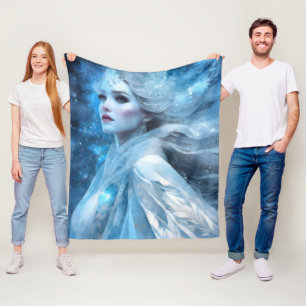 Etheral Frozen Snö Queen Fantasy Art Fleecefilt
