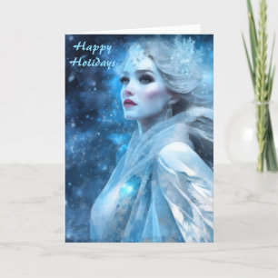 Etheral Frozen Snö Queen Fantasy Art Helgkort