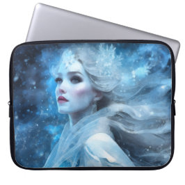 Etheral Frozen Snö Queen Fantasy Art Laptop Fodral