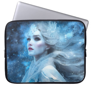 Etheral Frozen Snö Queen Fantasy Art Laptop Fodral