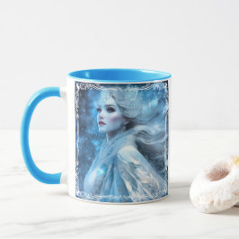 Etheral Frozen Snö Queen Fantasy Art Mugg