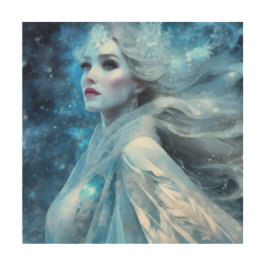 Etheral Frozen Snö Queen Fantasy Art Trätavla
