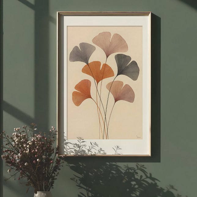 Etheral Ginkgo Löv Watercolor Poster (Skapare uppladdad)