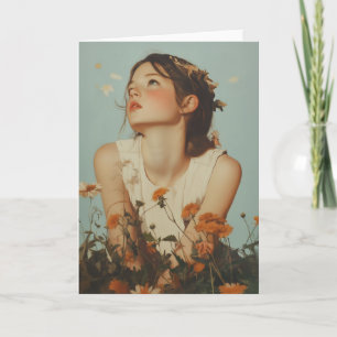 Etheral Girl in Wildblommor Inbjudan