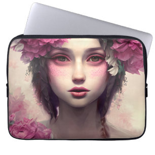 Etheral Girl med Rosa Freckles Laptop Fodral