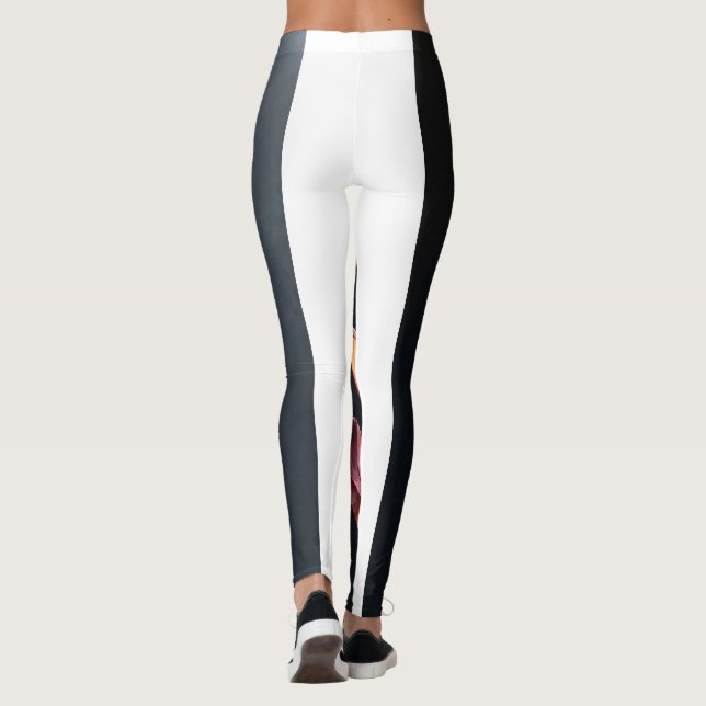 Etheral glöd: Delikat Pastel Crimson-Rosa Iris Leggings (Baksida)