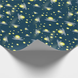 Etheral Glowing Fireflies i Night Mönster Presentpapper