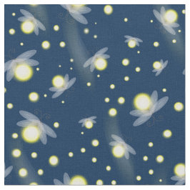 Etheral Glowing Fireflies i Night Mönster Tyg