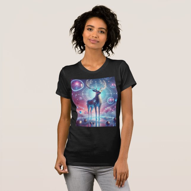 Etheral Glowing Stag T-Shirt Design. (Hel framsida)