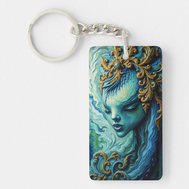 Etheral Goddess: Fusion of Art och Fantasy Nyckelring (Framsidan)