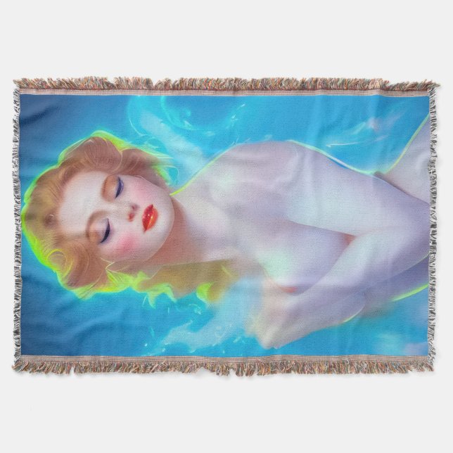 Etheral Goddess Porträtt - Surreal Fantasy Filt (Framsidan)