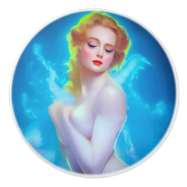 Etheral Goddess Porträtt - Surreal Fantasy Knopp