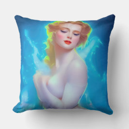 Etheral Goddess Porträtt - Surreal Fantasy Kudde