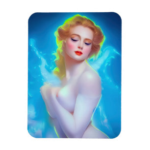 Etheral Goddess Porträtt - Surreal Fantasy Magnet