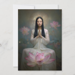 Etheral Goddess Quan Yin High Frequency Blommigt Inbjudningar