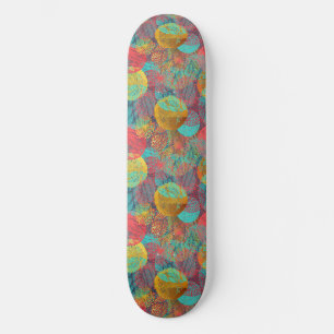 Etheral Golden Blommars - Seamless Blommigt Harmon Mini Skateboard Bräda 18,5 Cm
