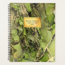 Etheral Grönt Black Guld Abstrakt Bläck