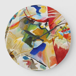 Etheral Grönt Center: A Kandinsky Masterbit Stor Klocka