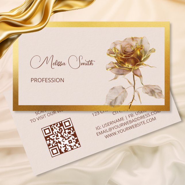 Etheral Guld Ro Flower Visitkort (Skapare uppladdad)