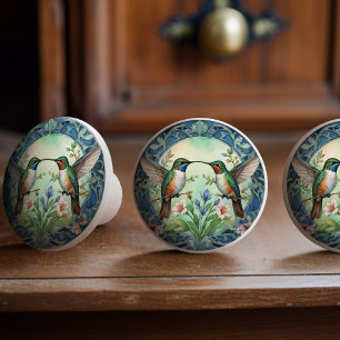 Etheral Hummingbird Dance Ceramic Knopp Drag