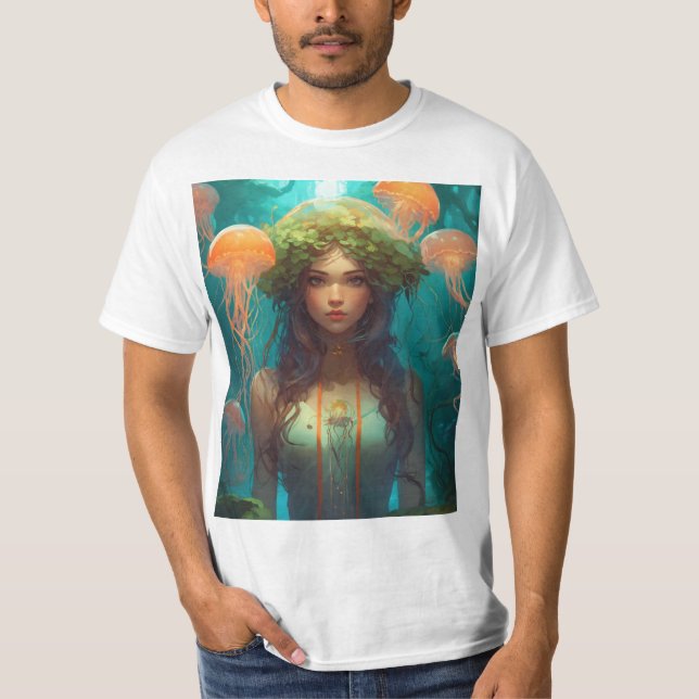 Etheral Jellyfish Elegance T-Shirt (Framsida)
