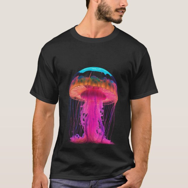 Etheral Jellyfish Glow - Marine Life 👕 T Shirt (Framsida)