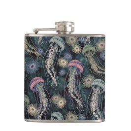 Etheral Jellyfish och Anemones in Teal and Rosa Fickplunta