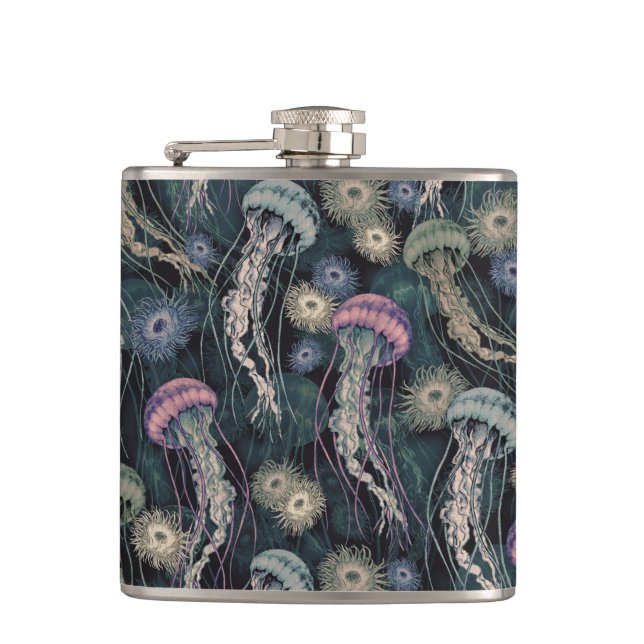 Etheral Jellyfish och Anemones in Teal and Rosa Fickplunta (Framsidan)