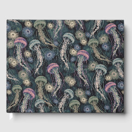 Etheral Jellyfish och Anemones in Teal and Rosa Gästböcker