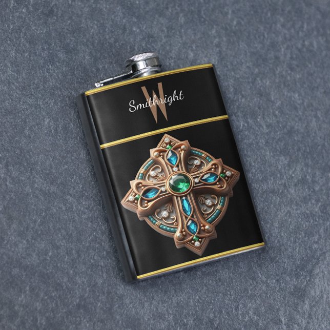 Etheral Kor Brooch med blå och Grönt stones Fickplunta (Skapare uppladdad)