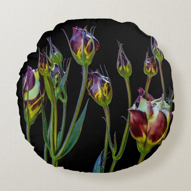 Etheral Lila Tulips Rund Kudde (Framsidan)
