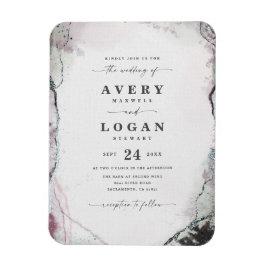 Etheral Lilac Lila & Grönt bröllopsinbjudan Magnet