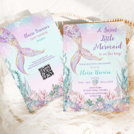 Etheral Little Sjöjungfru Girl Baby Shower Inbjudningar