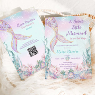 Etheral Little Sjöjungfru Girl Baby Shower Inbjudningar