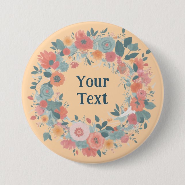 Etheral Ljus rosa Flower WANAN Lapemblem Knapp (Framsida)