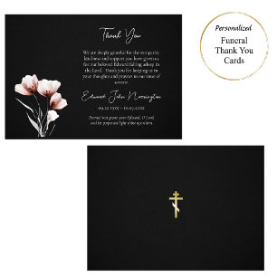 Etheral Ljusare rosa Flowers Orthodox Funeral Tack Kort