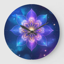 Etheral Lotus Cosmic Glow Wall Clock