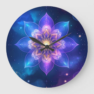 Etheral Lotus Cosmic Glow Wall Clock Stor Klocka