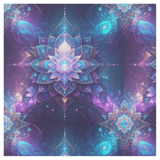 Etheral Lotus Mandala Fabric Tyg (Närbild)