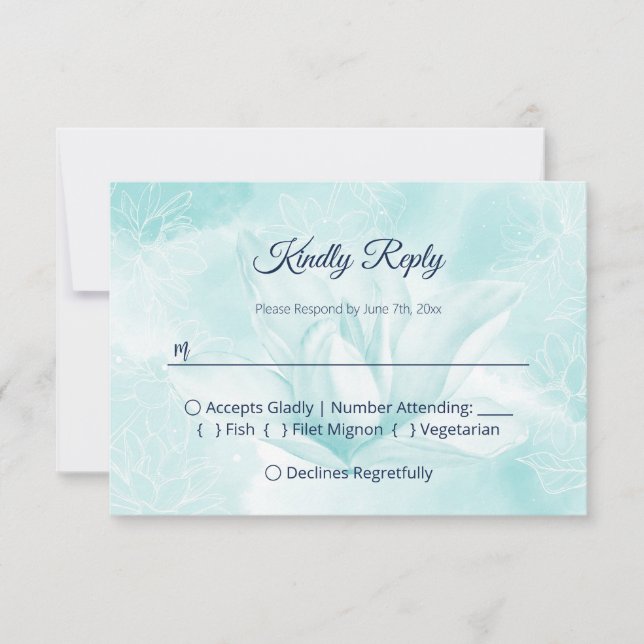 Etheral Magnolia Flower, Bröllop OSA Kort (Framsida)